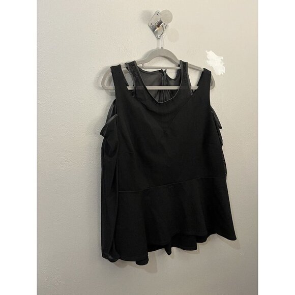 REBEL Wilson X Angels Blouse Sheer Cold Shoulder Black Women 2X - Picture 4 of 12